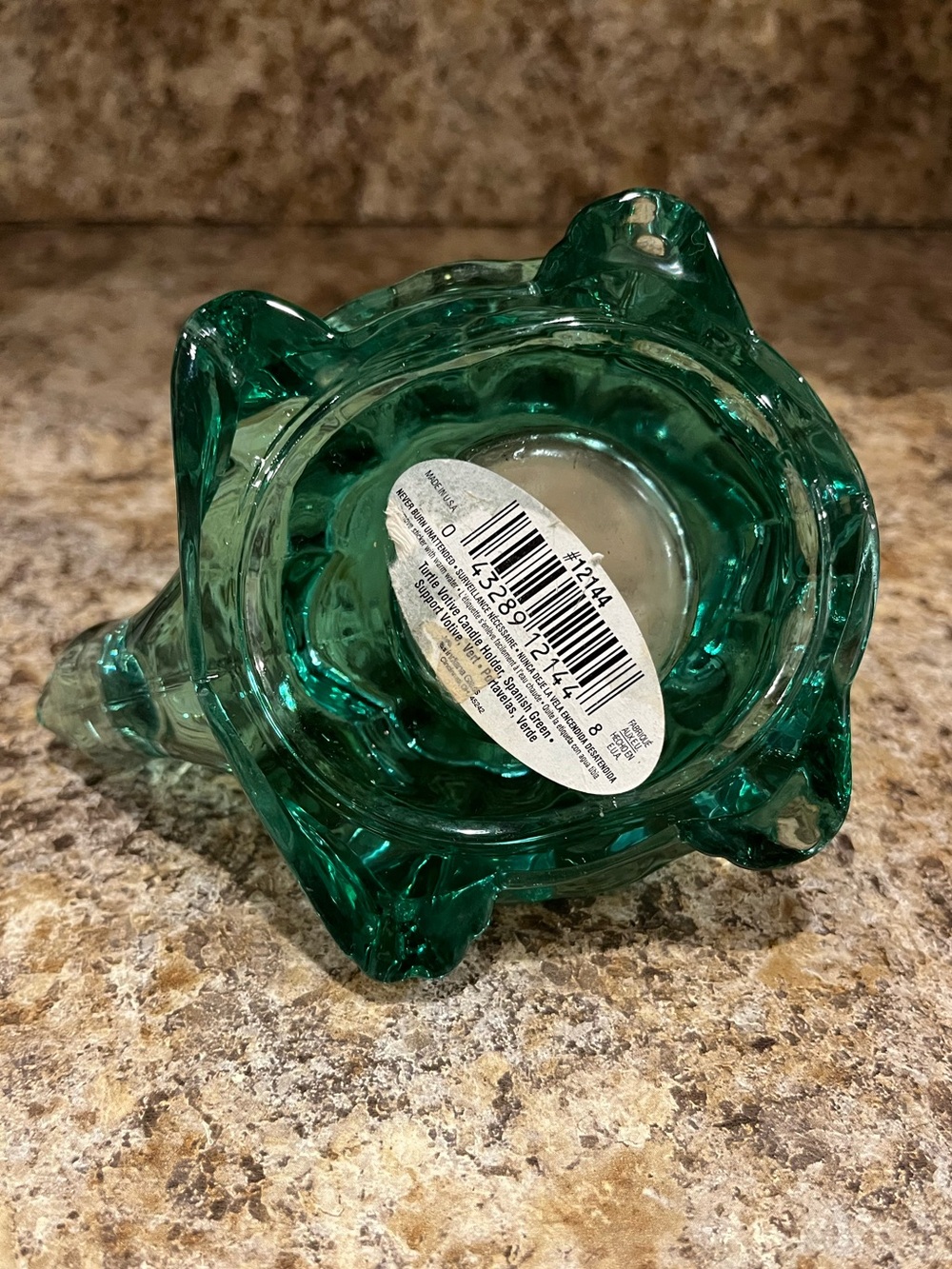 Green Glass Turtle Tealight Candle Holder - Picture 9 of 15